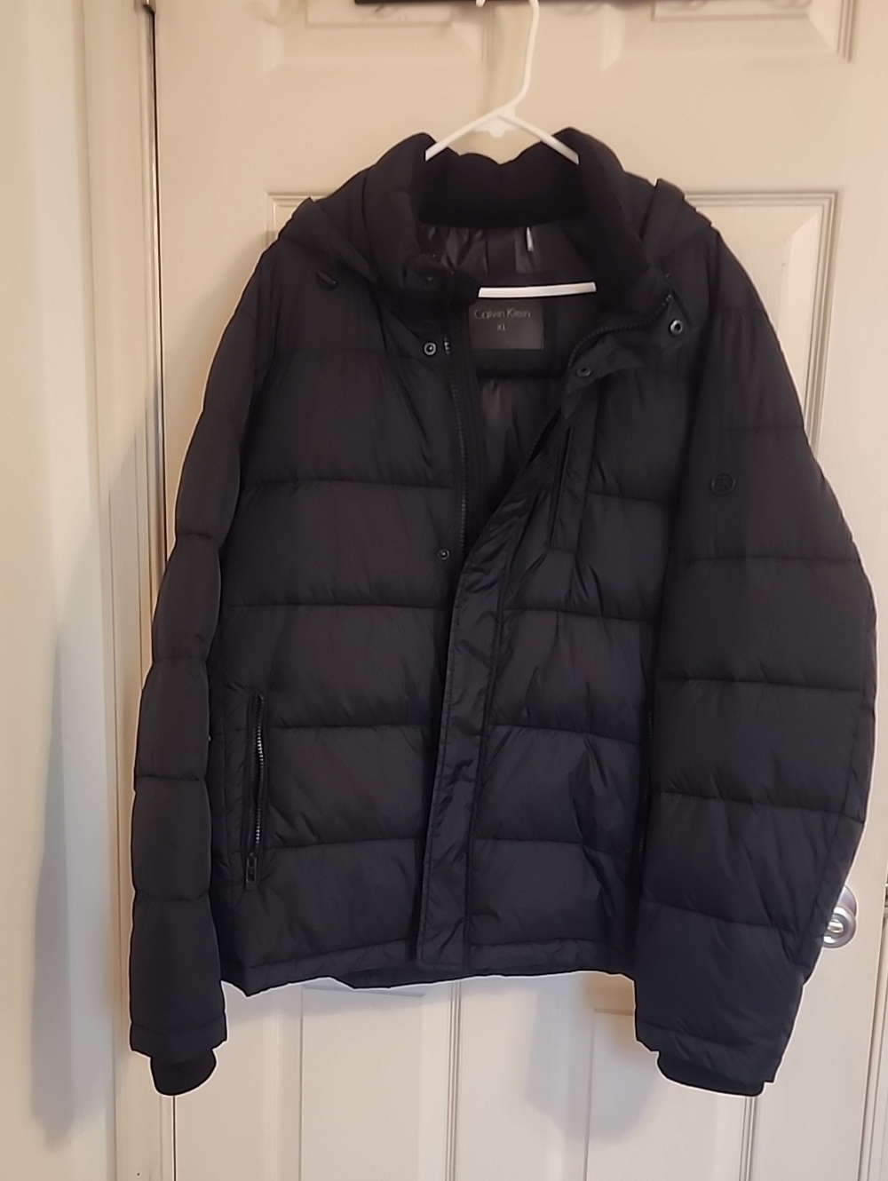 Calvin Klein Black Hooded Quilted Puffer Jacket